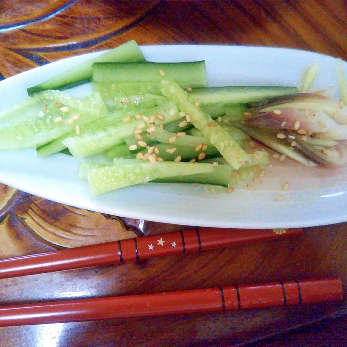 きゅうり茗荷の白胡麻サラダ